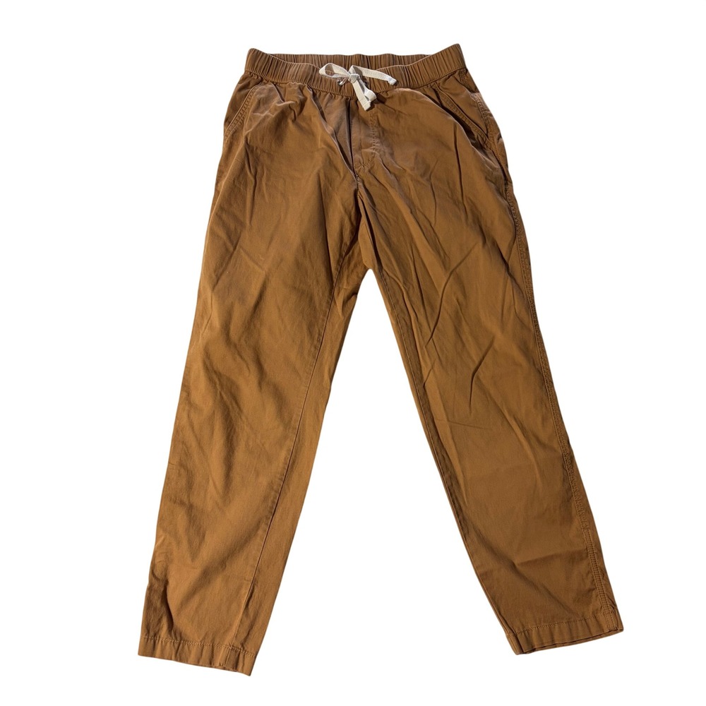Pact Organic Cotton Coastal Daily Pant Brown Elastic Waist Drawstring Womens M